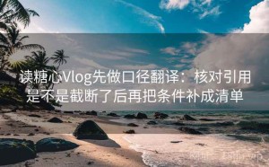 读糖心Vlog先做口径翻译：核对引用是不是截断了后再把条件补成清单