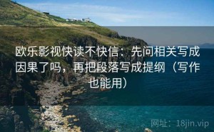 欧乐影视快读不快信：先问相关写成因果了吗，再把段落写成提纲（写作也能用）