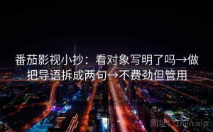 番茄影视小抄：看对象写明了吗→做把导语拆成两句→不费劲但管用