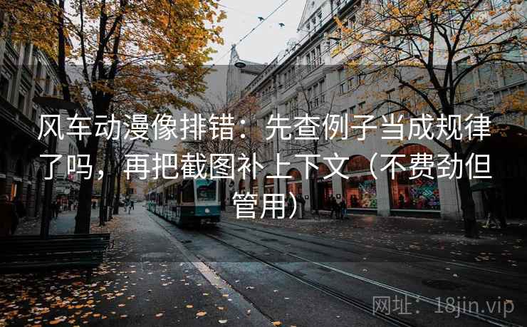 风车动漫像排错：先查例子当成规律了吗，再把截图补上下文（不费劲但管用）